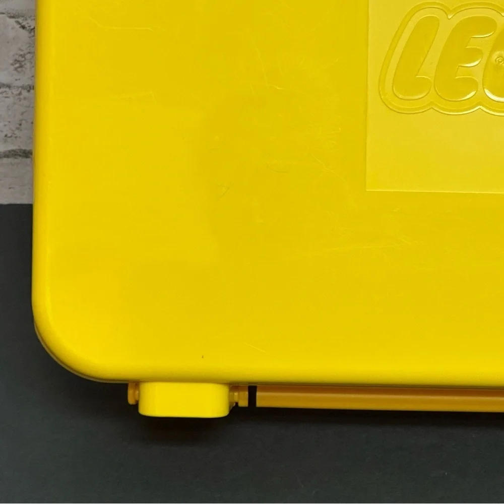 LEGO Storage Case Yellow Hard Plastic Latching Storage Empty Box Divider